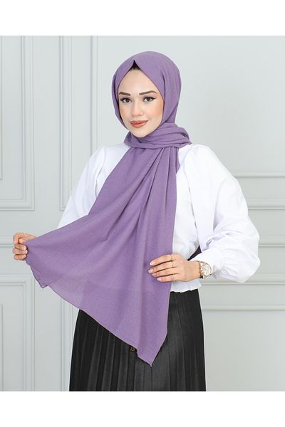 JAWEL ŞAL 1944 Model Crinkle Patterned Lilac Shawl