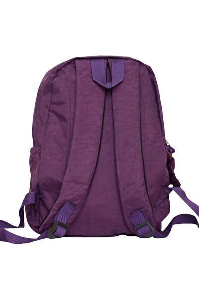 DUOMİNO Purple Crinkle Fabric - Water Resistant Large Size Backpack/Laptop School Bag