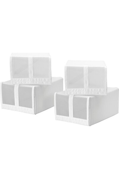IKEA Skubb 4'lü Ayakkabı Kutusu - BEYAZ