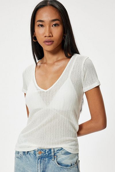 Koton Damen T-Shirt 4Sak50050Ek000