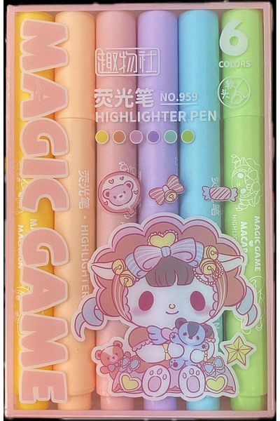Fosforlu 6 Colors Macaron & Magic Game Highlighter Set