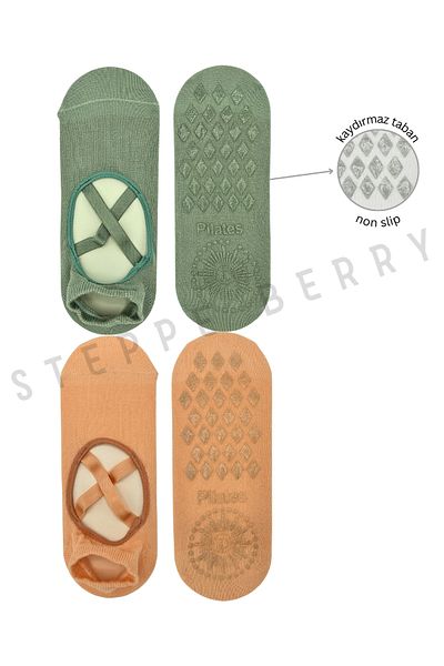 STEPPE BERRY Υψηλές επιδόσεις - Κάλτσες Pilates και Yoga με απρόσκοπτη και αντιολισθητική σόλα