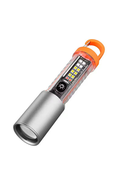 Fenerix HS-2302 Şarjlı Taktik El Feneri, Çakarlı Asker, Polis Feneri 1000 Lümen