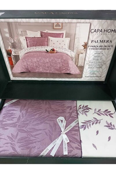 Çapa Home 9 PARÇA PREMİUM ÇARŞAF PİKE NEVRESİM KOMPLE GELİN SETİ