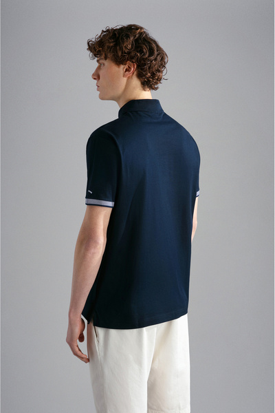 PAUL&SHARK MEN'S KNITTED POLOSHIRT C.WCOTTON