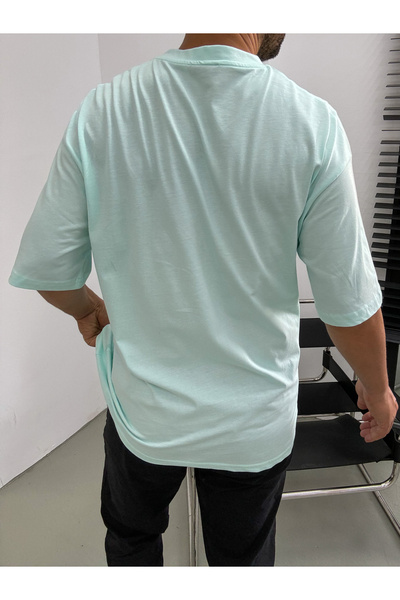 King Brothers Πράσινο Oversize Crew Neck Basic T-Shirt