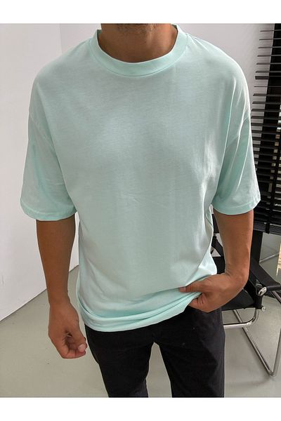 King Brothers Πράσινο Oversize Crew Neck Basic T-Shirt