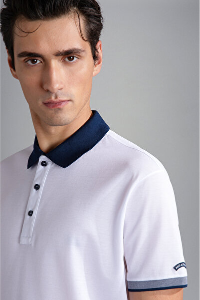 PAUL&SHARK MEN'S KNITTED POLOSHIRT C.WCOTTON