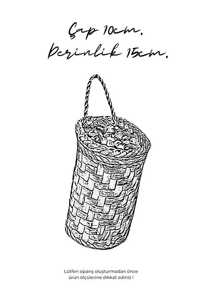 HAKİCİ Natural Wicker Basket - Multipurpose and Decorative