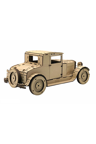 Mavi Doku Nostaljik Araba Serisi, Nash Coupe 1928 Model , 3D Ahşap Puzzle Maketi