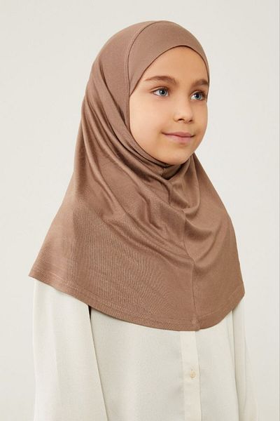Melodi Scarf Καφέ Hijab Παιδικό Καπό Προσευχής - Hijab με Φουλάρι