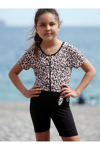 pistyle Κοριτσίστικο μαγιό με φερμουάρ με λεοπάρ σχέδιο