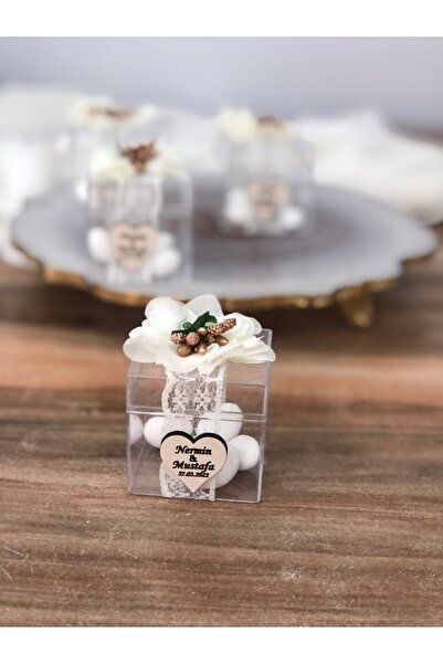 Masalsı Concept mika kutuda badem şekeri 10 adet Söz Nişan bebek mevlüt Hediy...