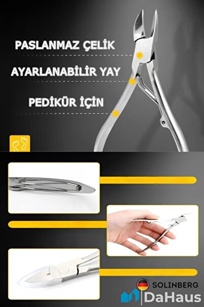 Dahaus Profesyonel Pedikür ve Batık Pens Makası Salon Kuaför Kütikül Temizleyici Pedikür Makası XP22