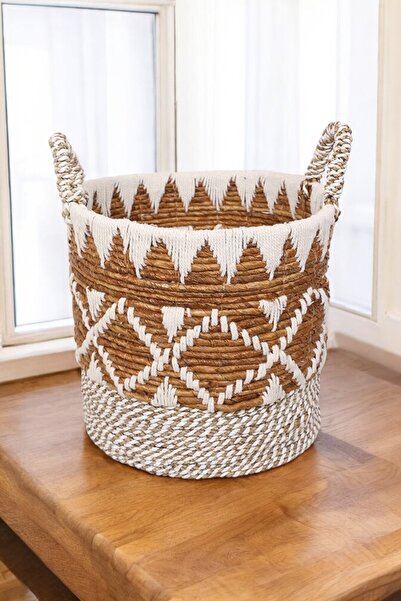 oceanpoint سلة أوراق الموز مقاس 35 سم - منظم مصنوع يدويًا وصديق للبيئة