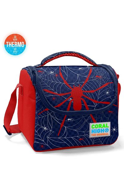Coral High Rucsac Tiny Nest cu model de păianjen - Set de 3 albastru și roșu 3set23520