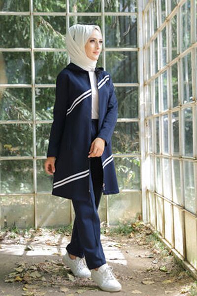 TOFİSA 4117-DARK BLUE Tunic + Trousers