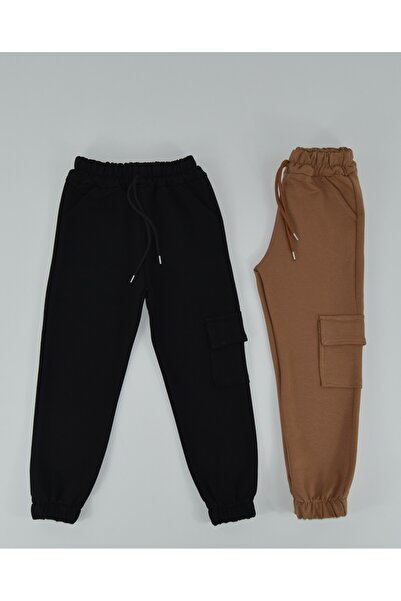 Kidiba Dívčí česané bavlněné tepláky pro 4–15 let – sezónní, kapsa na opasek a náklad