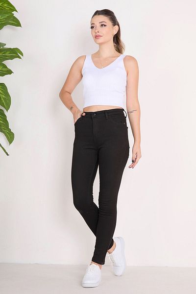 TOFİSA Medium Women's Black Jeans - Straight 23078