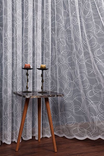 elision home Sports Pattern French Lace Tulle Curtain, 300x250cm, 1/2 Sparse Pleat, Elısıon02801