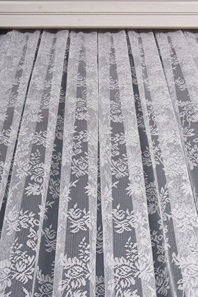 elision home Flower Pattern French Lace Draped Tulle Curtain, (1/2 Sparse Pleat) High Gramage