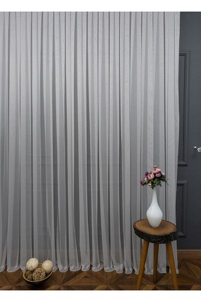 elision home Gray Grek Tulle Curtain Honeycomb Floor 300x260cm (1x2) Sparse Pleat Elısıon00101