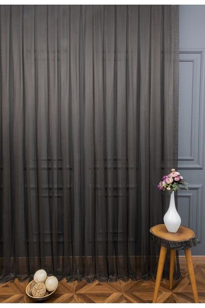 elision home Brown Grek Tulle Curtain Honeycomb Floor 350x260cm (1x2.5) Normal Pleat Elıon00201