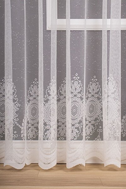 elision home New Design Patterned Knitted Plain Tulle Curtain, 300x250, Sparse Pleat, 1/2