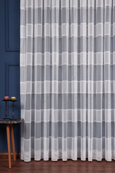 elision home Cortina din tul cu dungi transversale Brillant 250x250cm, pliu s...