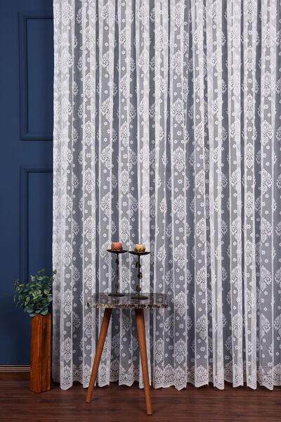 elision home Екрю Дамакс Візерунковий Тканий Тюль 350x250см (1/3) Щільний Плі...