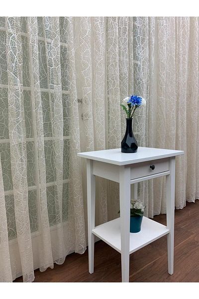 elision home Flush Knitted Patterned Tulle Curtain, 200x250, Normal Pleat, 1/2.5