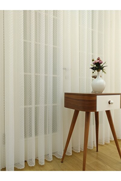 elision home Polka Dot Lace Tulle Curtain, 250x260, Normal Pleat, 1/2.5