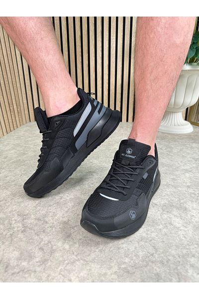 İmerShoes Pantofi negru afumat pentru bărbați - Casual, confortabil, ușor, cu talpă groasă și șireturi 2019
