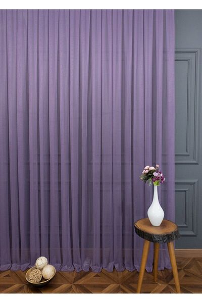 elision home Purple Grek Tulle Curtain Honeycomb Floor 350x260cm (1x2,5) Normal Pleat Elıon00201