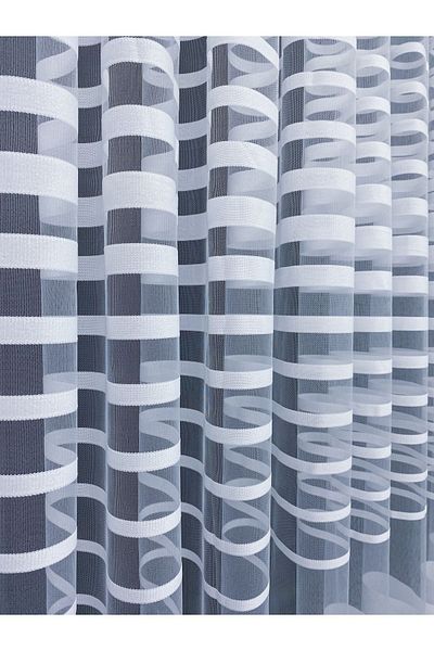 elision home Sport Pattern Taped Tulle Curtain, 250x260, Sparse Pleat, 1/2