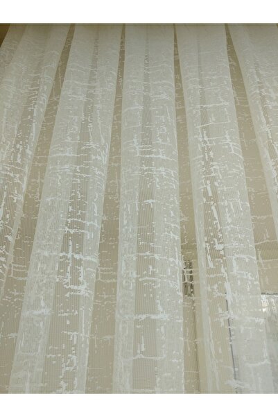 elision home Linen Look Special Knitted Textured Tulle Curtain, 200x250, Sparse Pleat, 1/2