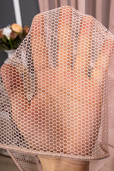 elision home Modern Pattern Knitted Plain Tulle Curtain, 200x270, Sparse Pleat, 1/2