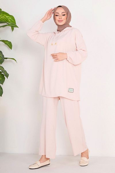TOFİSA Beige Tunic and Trousers Women - Straight Medium 10540