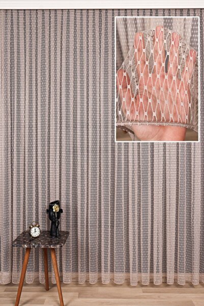 elision home Dantel Örme Tül Perde Yüksek Gramajlı, 100x260, Sık Pile, 1/3