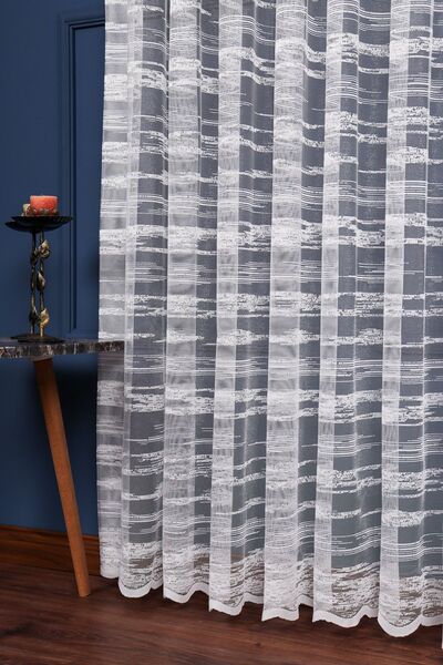 elision home Смугасті плетені тюлеві штори з візерунком на кінці (1/2,5 нормальний ворс) висока щільність