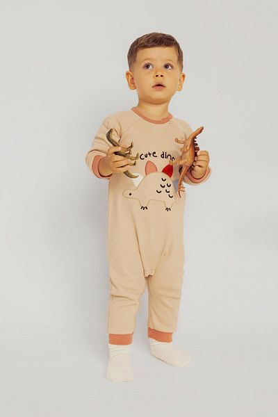 DeFacto Baby Boy Long Sleeve Dinosaur Printed Jumpsuit - B0693a523au