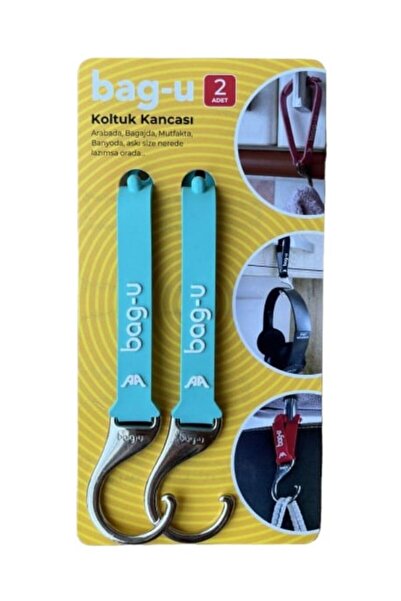 1000Nar 2'li Turkuaz Bag-u Araba Koltuk Kancası / Çanta Asma Aparatı / Askılı...