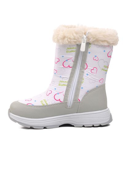 Aspor Pepino White Girl's Fleece Inside Snow Boots