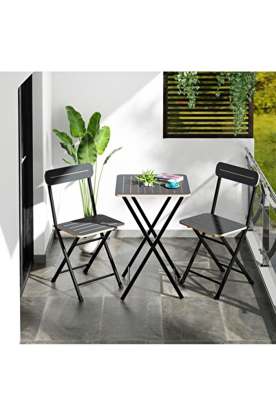 eportatif Bahçe Masa Sandalye Bistro Takım Füme 1394