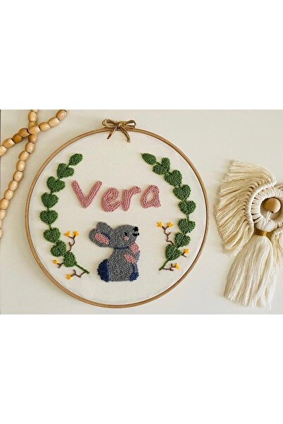 afralya home Bebek-çocuk Odası Isimli Kapı Süsü-punch Nakış Işlemeli Duvar Pa...