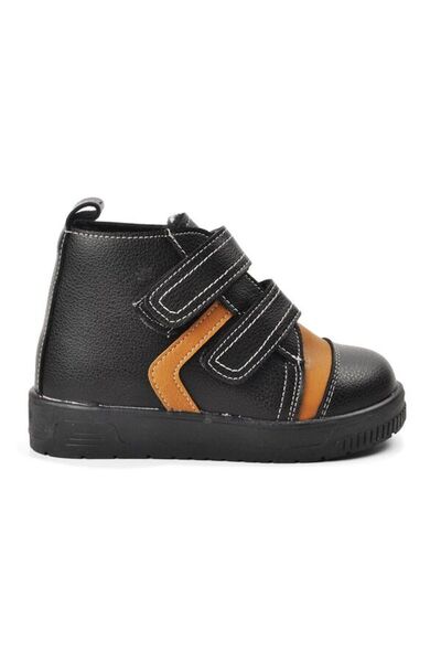 Aspor Black Camel Fur Lined Velcro Baby Boots