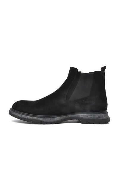 Fosco Men's Genuine Leather Black Nubuck Chelsea Boots