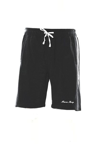 Marco Ferry Plus Size Men's Shorts - Anthracite, Stripe and Rubber Waist Pocket, Cotton EDY18204B-ANT