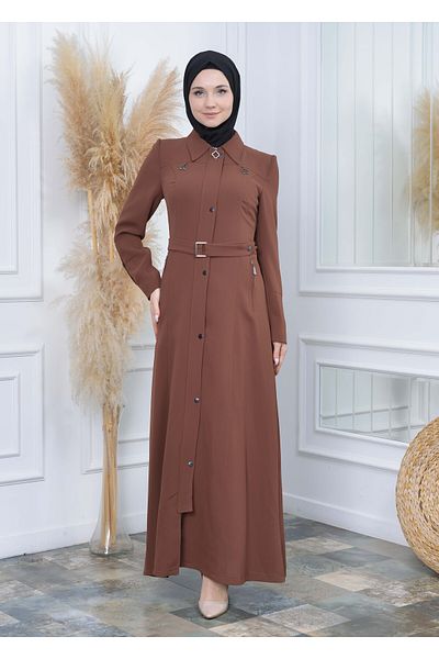 Modamix Women's Coat Hooded Zippered Hijab 242