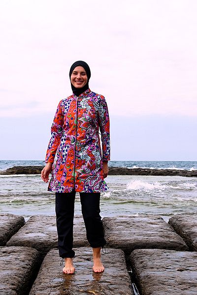 Starinci Mayo Ethnic Patterned Woven Hijab Swimsuit - All